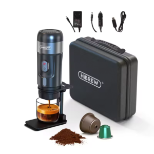 HiBREW Portable Espresso Coffee Machine – DC12V Car & Home Coffee Maker | Nespresso & Dolce Pod Compatible